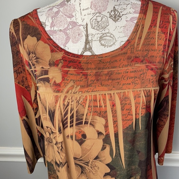 Daniel Benjamin Small Rust Floral Dress - Picture 2 of 6